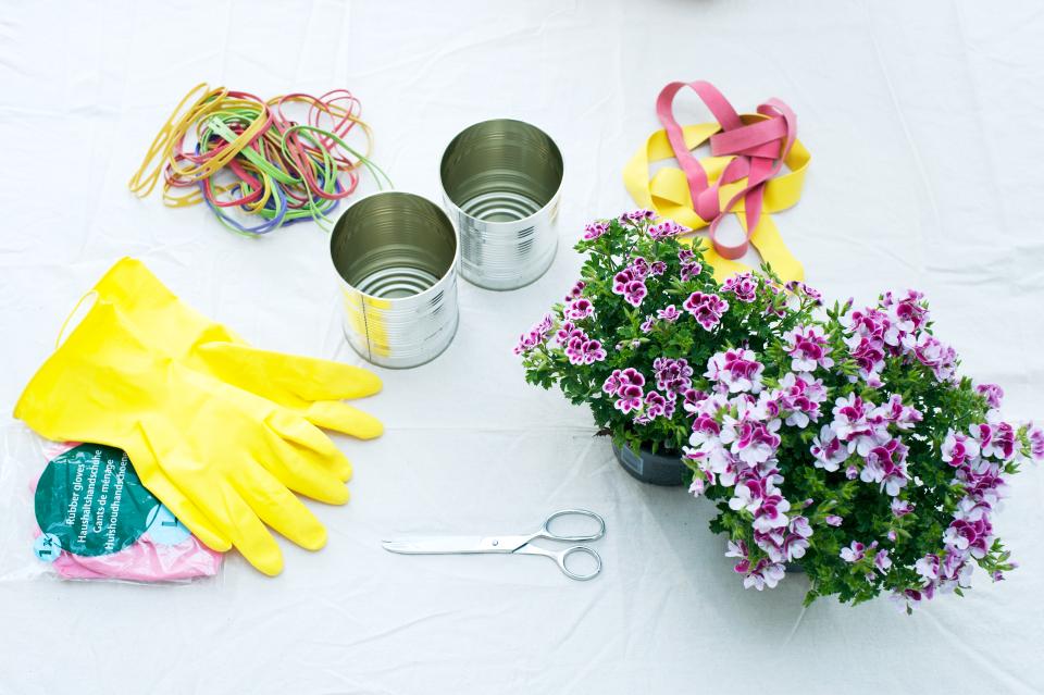 DIY-tip: Hul je Franse Geranium in kleurrijk rubber - benodigdheden Mooiwatplantendoen.nl